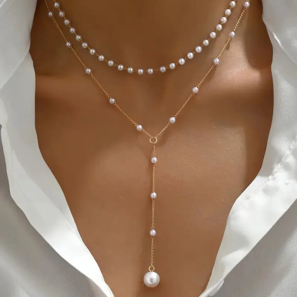 Collier Double Rang à Perles