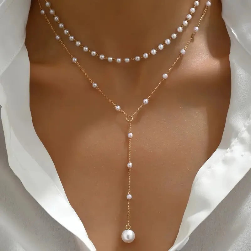 Collier Double Rang à Perles