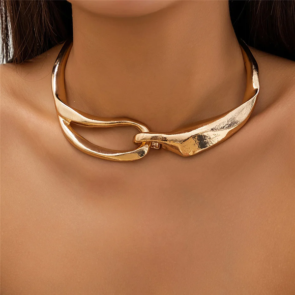 Rosario - Collier Doré Texturé Audacieux
