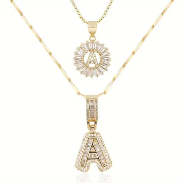 Pave - Collier Initiale Pavé Doré