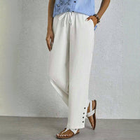 【Coton Et Lin】Pantalon Décontracté Confortable