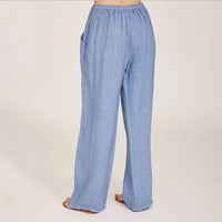 【Coton Et Lin】Pantalon Décontracté À Jambe Large