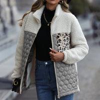 Manteau En Peluche Chaude Patchwork