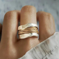 Carmen - Bague Argentée Fil Doré