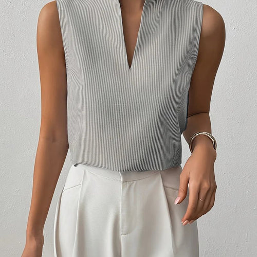 Blouse sans manches rayée Isadora