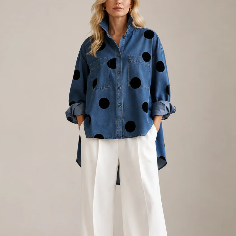 Surchemise en jean à pois Dotty