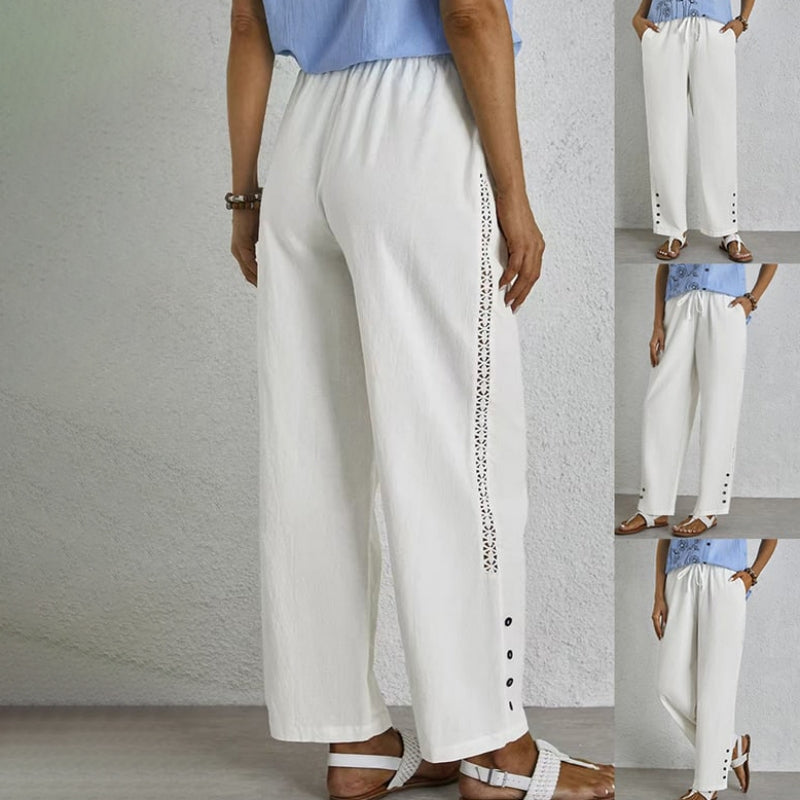 【Coton Et Lin】Pantalon Décontracté Confortable