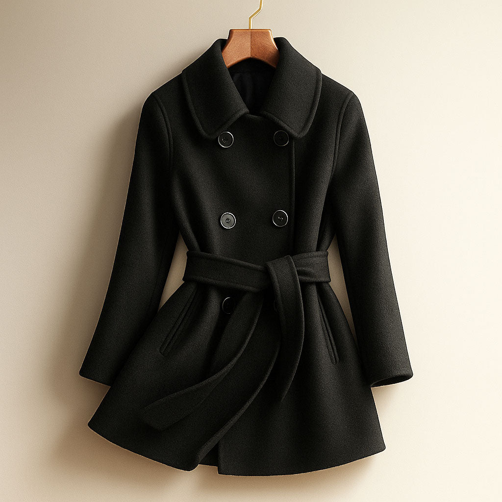 Manteau croisé en laine Lucia