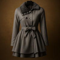 Manteau superposé ceinturé Alessandra