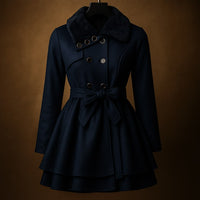 Manteau superposé ceinturé Alessandra