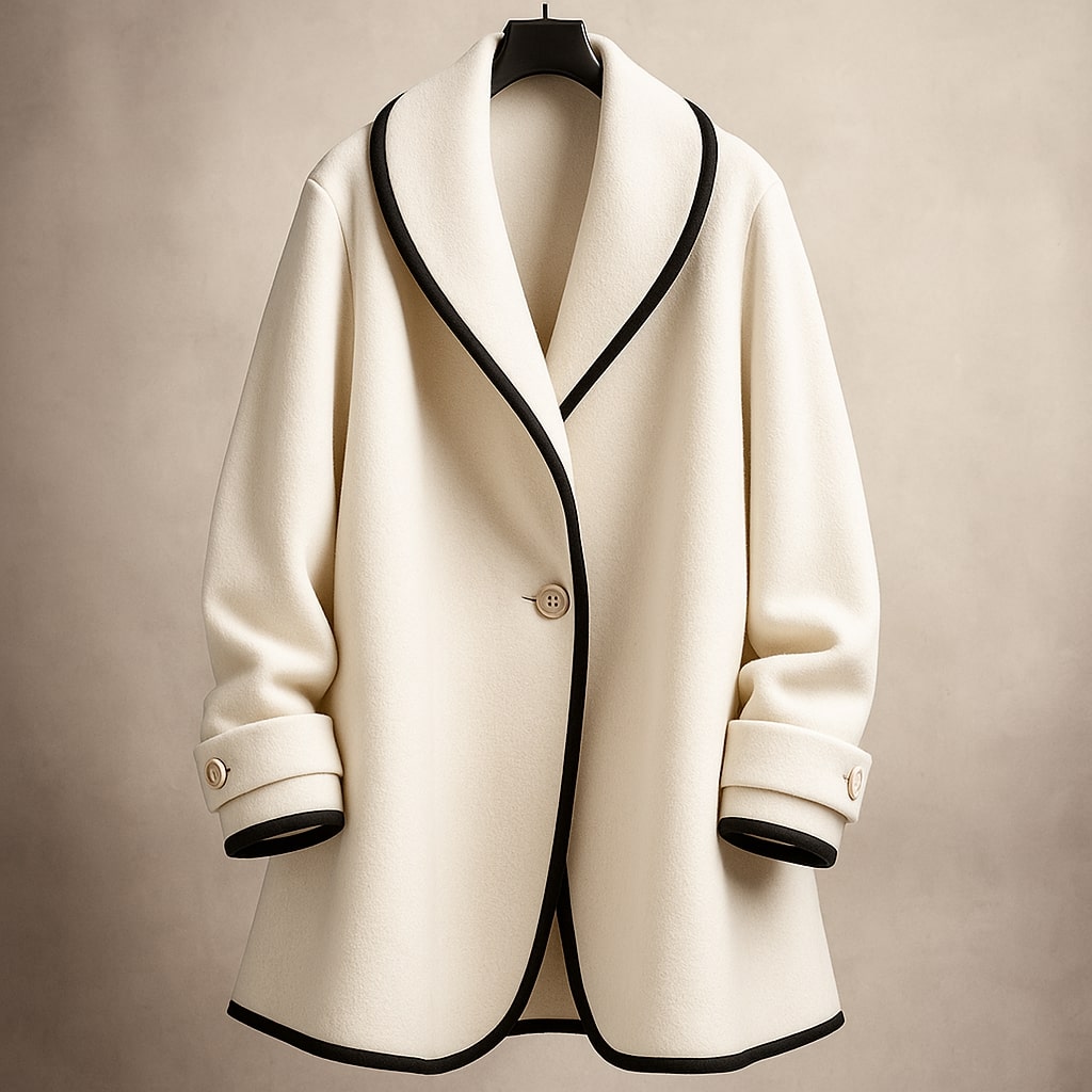 Manteau en laine col châle Lucia