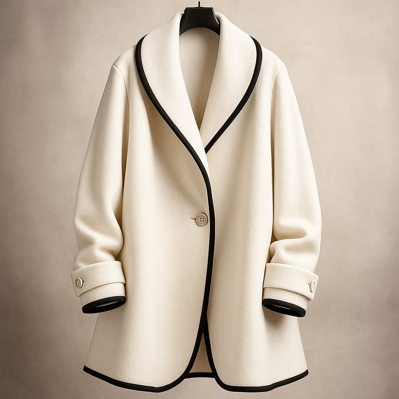 Manteau en laine col châle Lucia