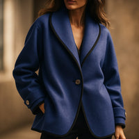 Manteau en laine col châle Lucia