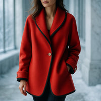Manteau en laine col châle Lucia