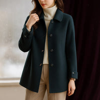 Manteau boutonné en laine mélangée Lucia