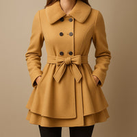 Manteau superposé ceinturé Alessandra