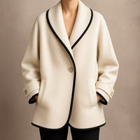 Manteau en laine col châle Lucia