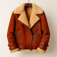 Veste en cuir et peau lainée Giulia