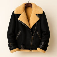 Veste en cuir et peau lainée Giulia