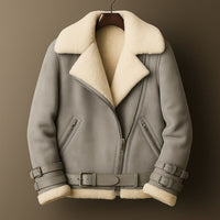 Veste en cuir et peau lainée Giulia