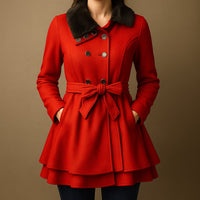 Manteau superposé ceinturé Alessandra