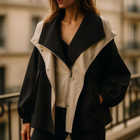 Veste asymétrique à pans contrastés Noemi