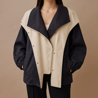 Veste asymétrique à pans contrastés Noemi