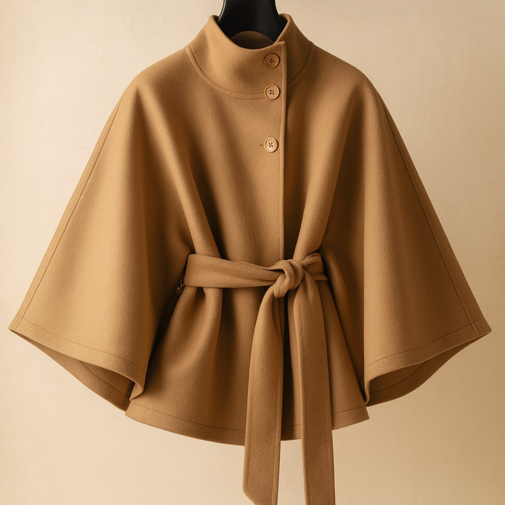 Manteau cape ceinturé Marina