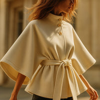 Manteau cape ceinturé Marina