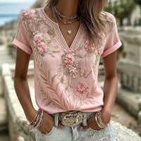 Blouse Vintage À Imprimé Floral