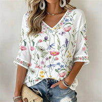 Blouse Vintage À Imprimé Floral