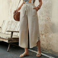 【Coton Et Lin】Pantalon Décontracté Confortable