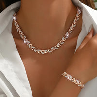 Berta - Ensemble de Bijoux Épi de Blé Cristaux