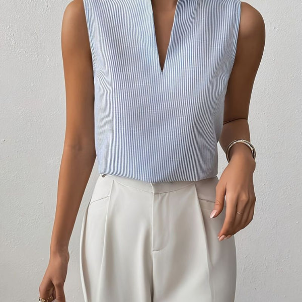Blouse sans manches rayée Isadora