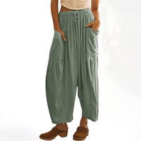 【Coton Et Lin】Pantalon Décontracté Confortable