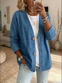 Manteau en jean classique boutonné