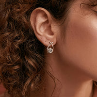 Soledad - Boucles d'Oreilles Croix Dorée Zircon