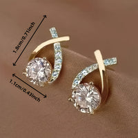Soledad - Boucles d'Oreilles Croix Dorée Zircon