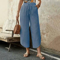 【Coton Et Lin】Pantalon Décontracté Confortable