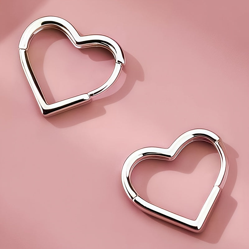 Pilar - Boucles d'Oreilles Cœur Doré en Acier Inoxydable