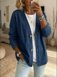 Manteau en jean classique boutonné