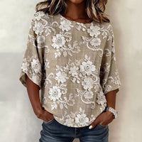 Blouse Vintage À Imprimé Floral