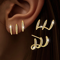 Flora - Boucle d'Oreille Triple Élégante