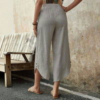 【Coton Et Lin】Pantalon Décontracté Confortable
