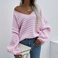 Pull En Tricot Décontracté À Rayures