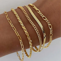 Emilia - Ensemble de 5 Bracelets Dorés