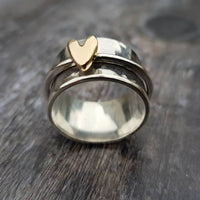 Isabel - Bague Argentée Cœur Doré