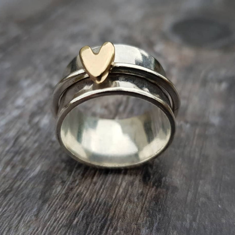 Isabel - Bague Argentée Cœur Doré