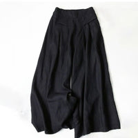 【Coton Et Lin】Pantalon Décontracté À Jambes Larges