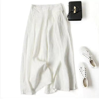 【Coton Et Lin】Pantalon Décontracté À Jambes Larges